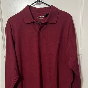 St. John's Bay Burgundy Sueded Polo Shirt Casual Comfort